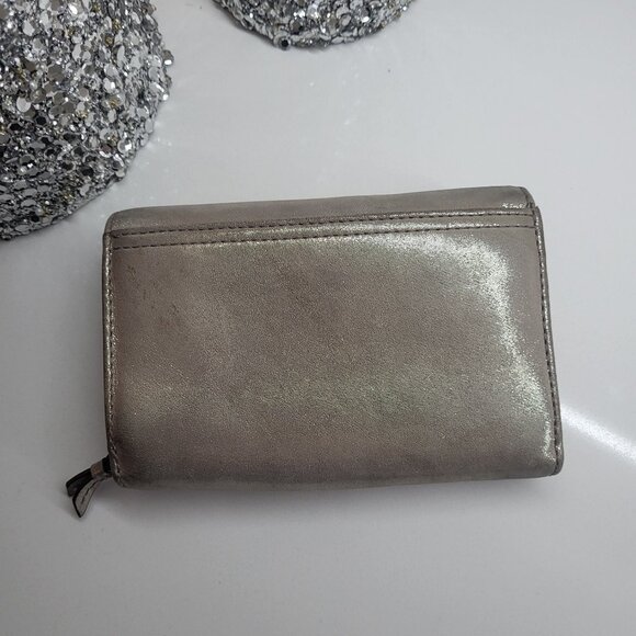 Coach F15045 Soho Pleated Large Shoulder Tote Bag & Wallet in Pewter Metallic - Picture 8 of 11